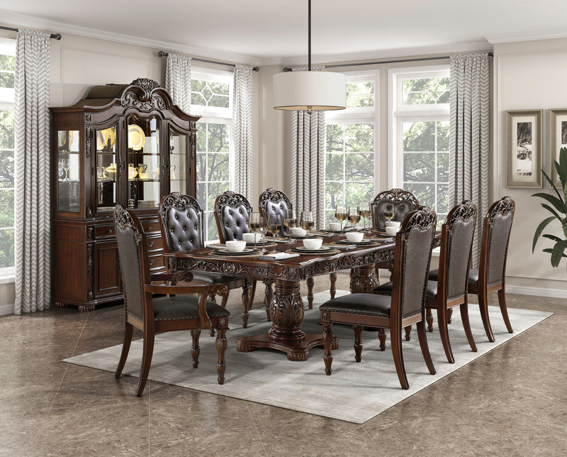 Home Elegance Adelina Cherry Gold Dining Table