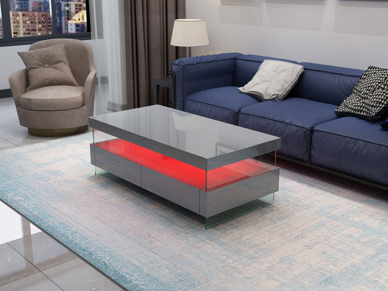 Galaxy Home Ria Gray LED Coffee Table