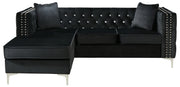 Glory Furniture Paige Gray Velvet Sofa Chaise