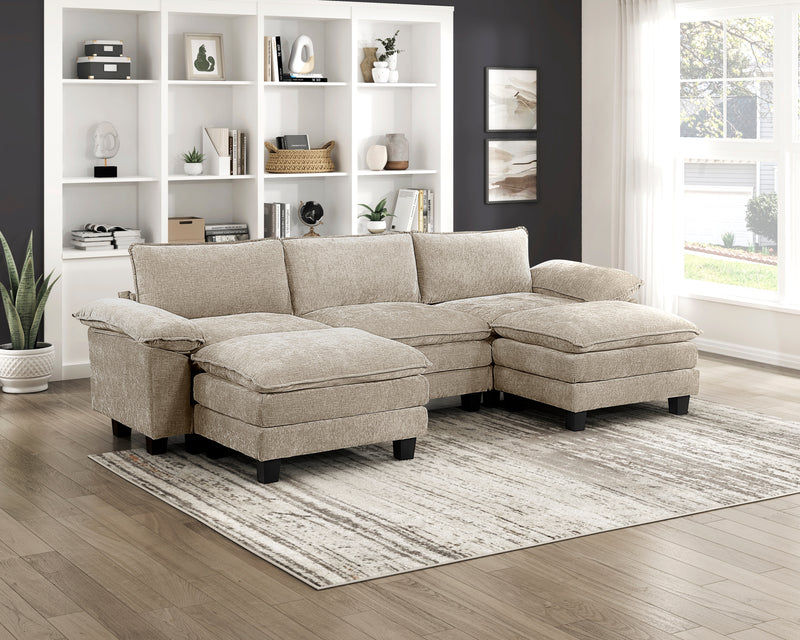 Home Elegance Dublin Taupe Ottoman