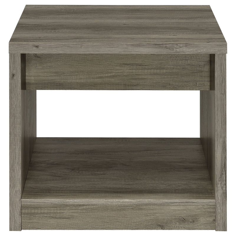 Coaster Furniture Felix Grey Driftwood 1 Drawer End Table
