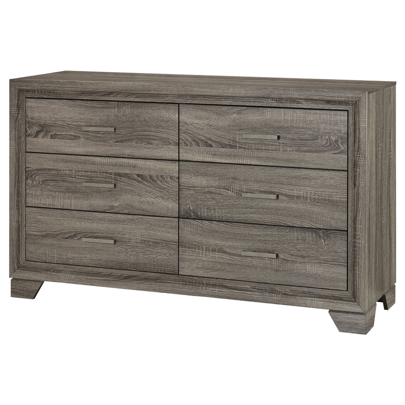 Coaster Furniture Wright Brown Oak 6 Drawer Dresser
