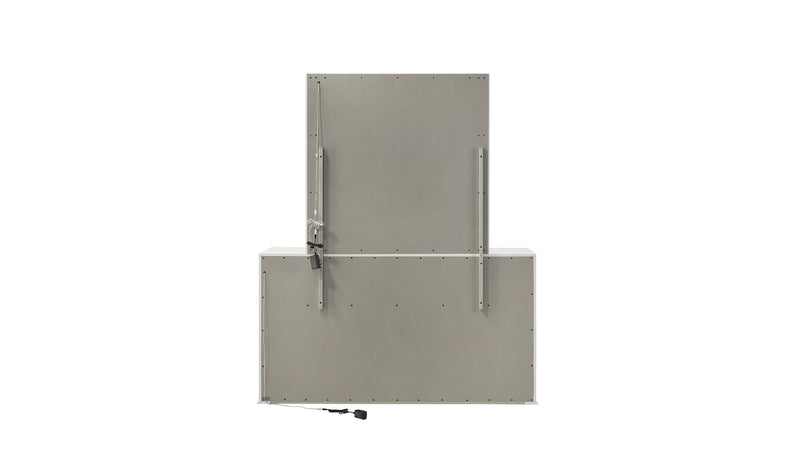 Galaxy Home Glam White Dresser and Mirror