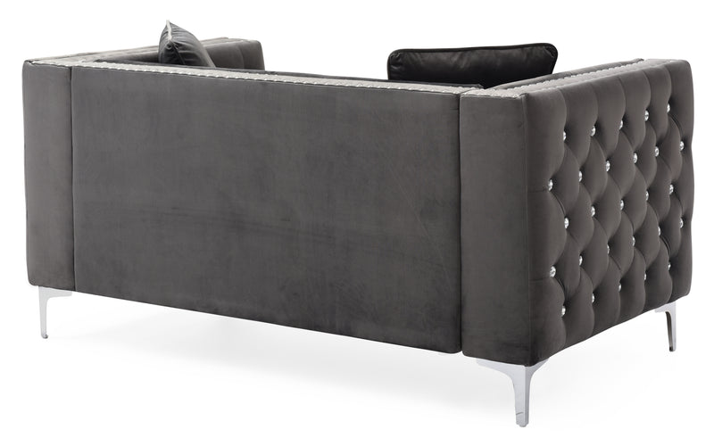 Glory Furniture Paige Gray Velvet Loveseat