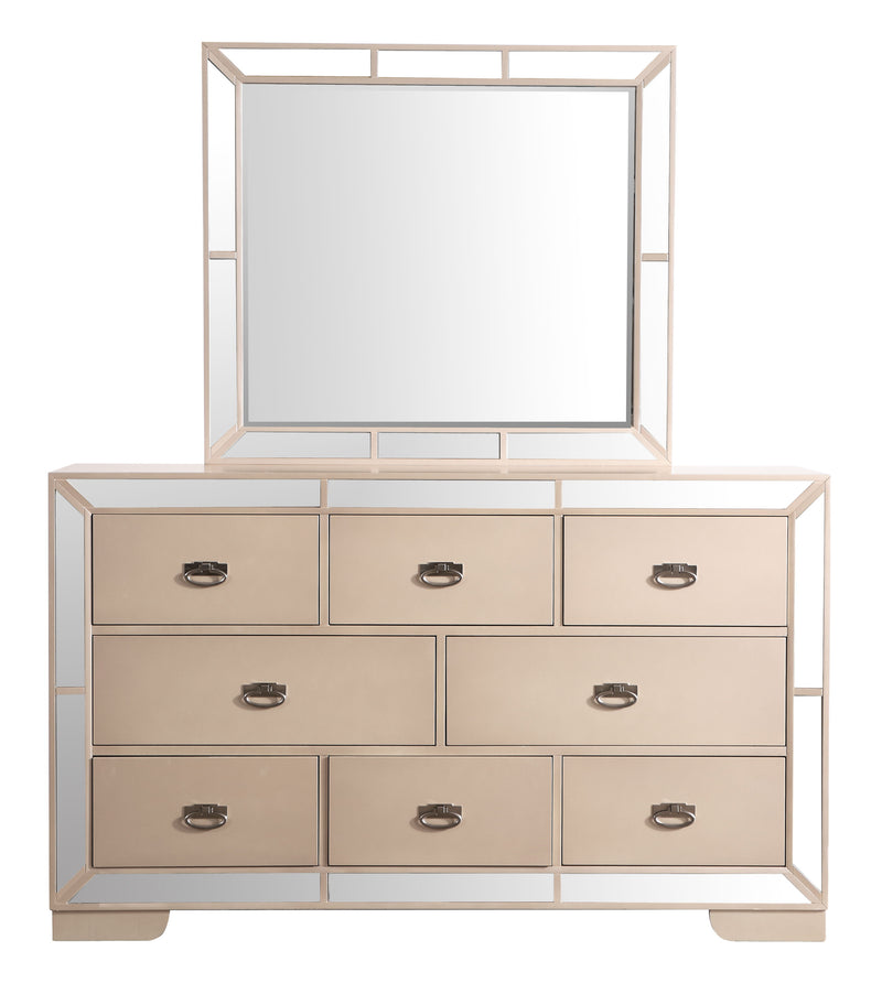 Glory Furniture Hollywood Hills Pearl Dresser and Mirror