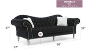 Glory Furniture Wilshire Black Velvet Sofa