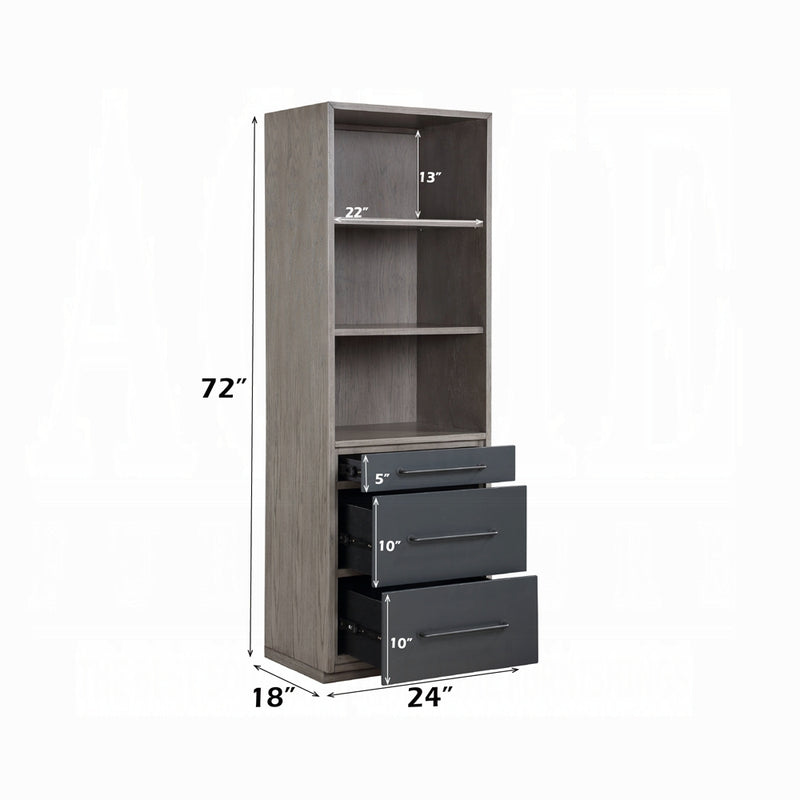 Acme Furniture Estevon Gray Oak Bookcase