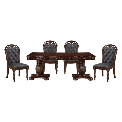 Home Elegance Adelina Cherry Gold 5pc Dining Room Set