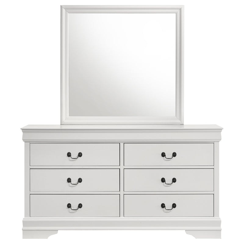 Coaster Furniture Louis Philippe White Dresser and Mirror
