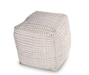 Steve Silver Hakim Ivory Square Handwoven Woolen Pouf