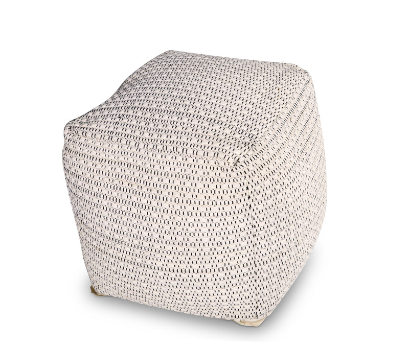 Steve Silver Hakim Ivory Square Handwoven Woolen Pouf