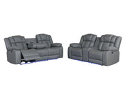 Global Furniture U7068 Grey Power 2pc Living Room Set