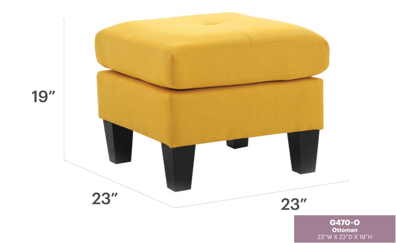 Glory Furniture Newbury Black Fabric Ottoman