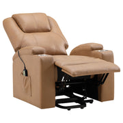 Coaster Furniture Armstrong Camel Brown Power Lift Massage Recliner
