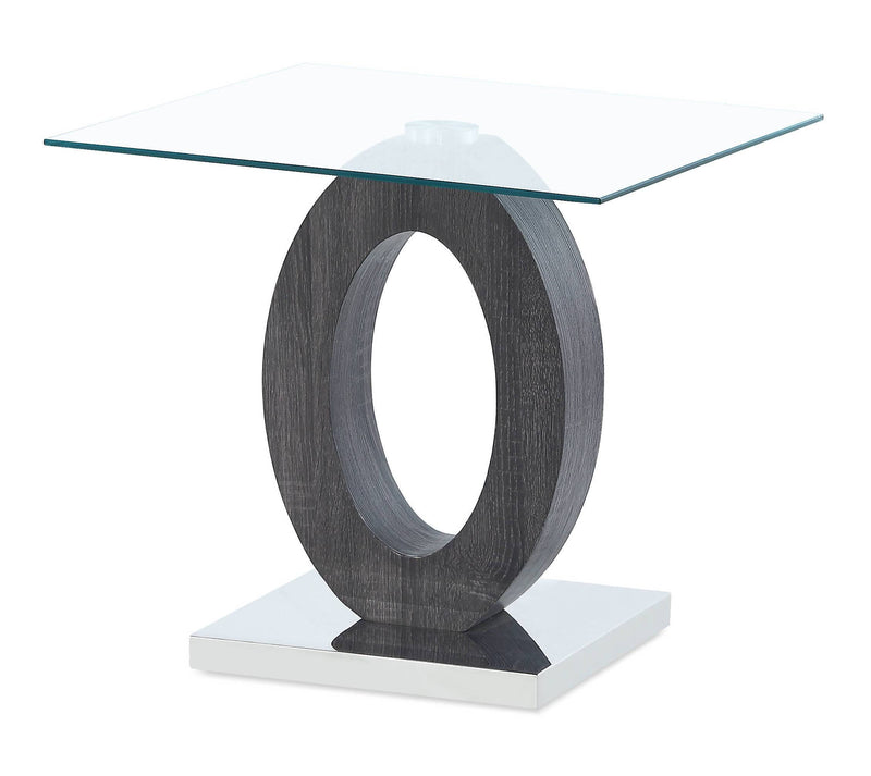 Global Furniture T1628 Dark Grey Silver End Table