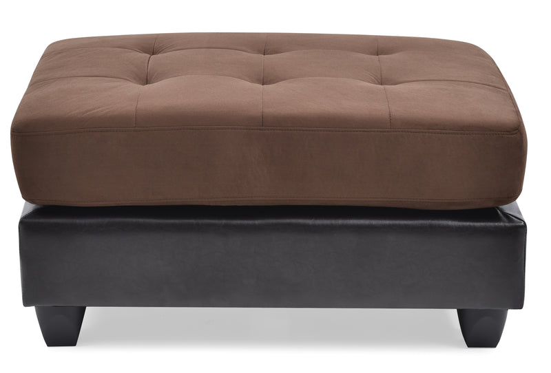 Glory Furniture Pounder Chocolate Microsuede Ottoman