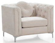 Glory Furniture Pompano Ivory Velvet Chair