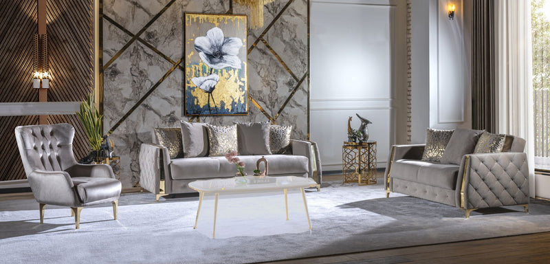 Galaxy Home Lust Taupe 3pc Living Room Set