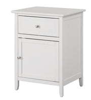 Glory Furniture Izzy White 1 Drawer 1 Door Nightstand
