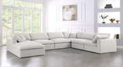Meridian Furniture Serene Grey Fabric Modular 7pc Sectional with Ottoman
