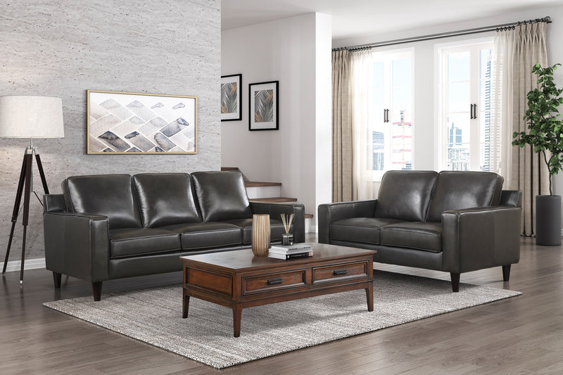 Home Elegance Aldrich Gray 2pc Living Room Set