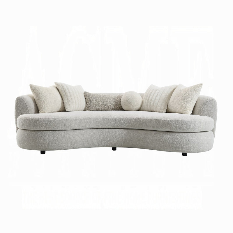 Acme Furniture Iniko Beige Sofa with 6 Pillows