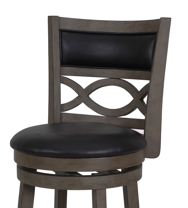 New Classic Furniture Manchester Gray Black PU 24 Inch Counter Height Stool