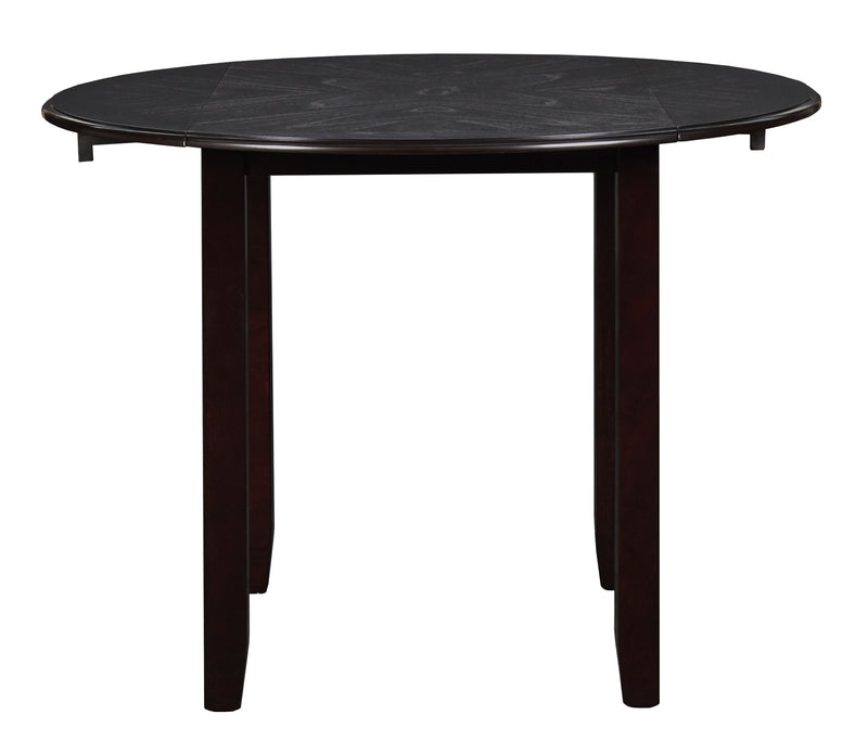 New Classic Furniture Gia Brown PU 42 Inch 3pc Drop Leaf Dining Set