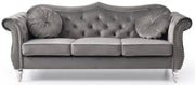 Glory Furniture Hollywood Ivory Velvet Fabric Sofa
