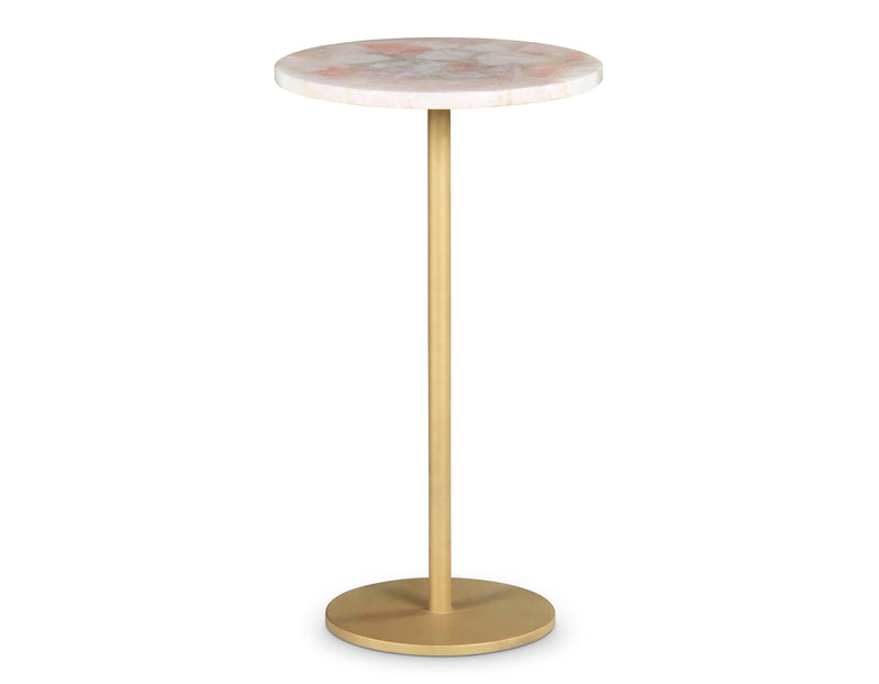 Steve Silver Rosie White Rose Quartz Top Chairside Table
