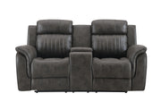 Global Furniture U8517 Grey Console Reclining Loveseat