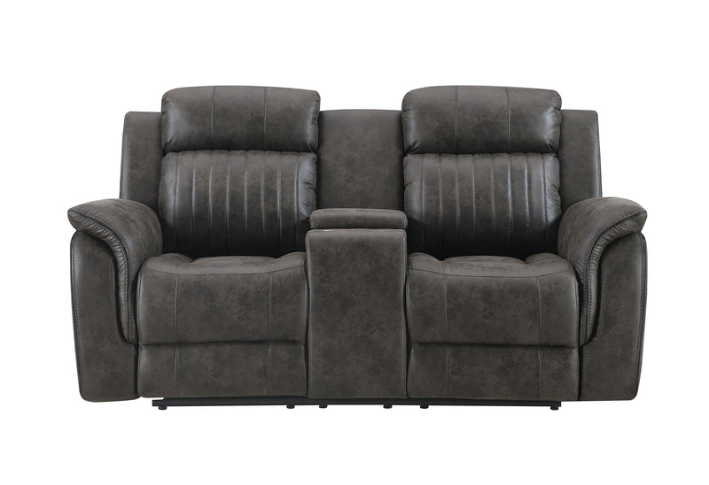 Global Furniture U8517 Grey Console Reclining Loveseat