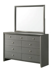 Crown Mark Denker Gun Metal Dresser and Mirror