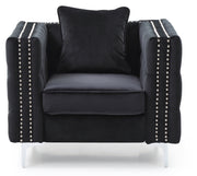 Glory Furniture Paige Black Velvet 3pc Living Room Set