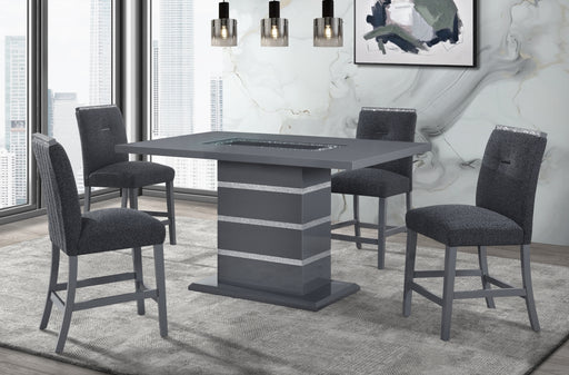 Global Furniture Monaco Dark Grey Rectangular 5pc Bar Set