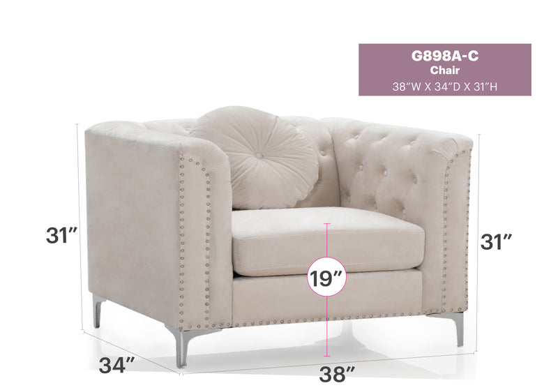 Glory Furniture Pompano Black Velvet Chair