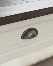 Steve Silver Cayla Dark Oak White Sofa Table