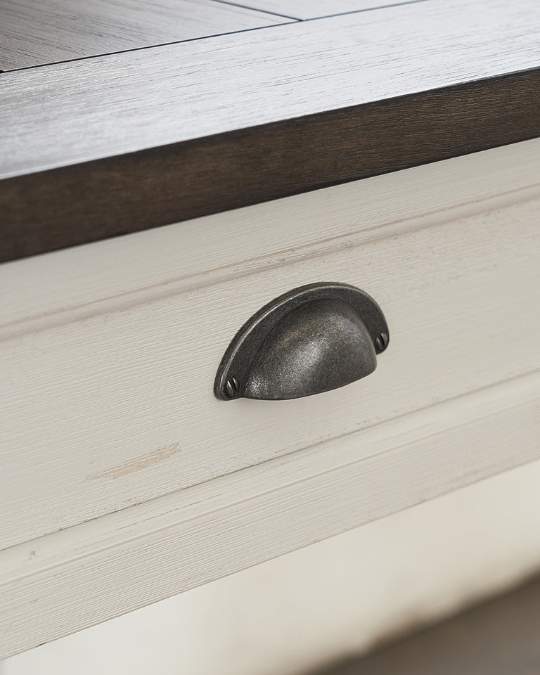 Steve Silver Cayla Dark Oak White Sofa Table