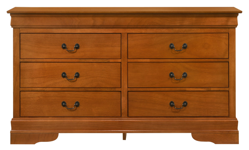 Glory Furniture Louis Phillipe Teal 6 Drawers Dresser