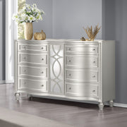 New Classic Furniture Reflections Silver Dresser and Mirror