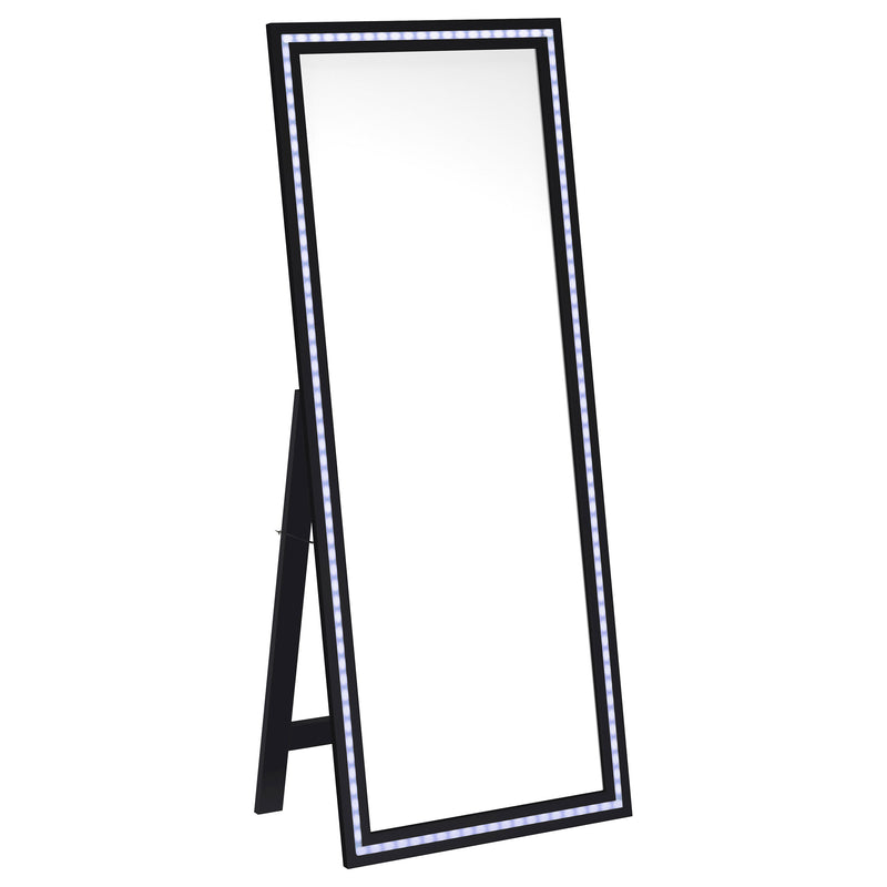 Coaster Furniture Windrose Black LED Standing Mirror
