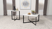 Coaster Furniture Tobin White Black Square End Table