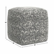Steve Silver Nahara Black Boucle Woven Square Pouf