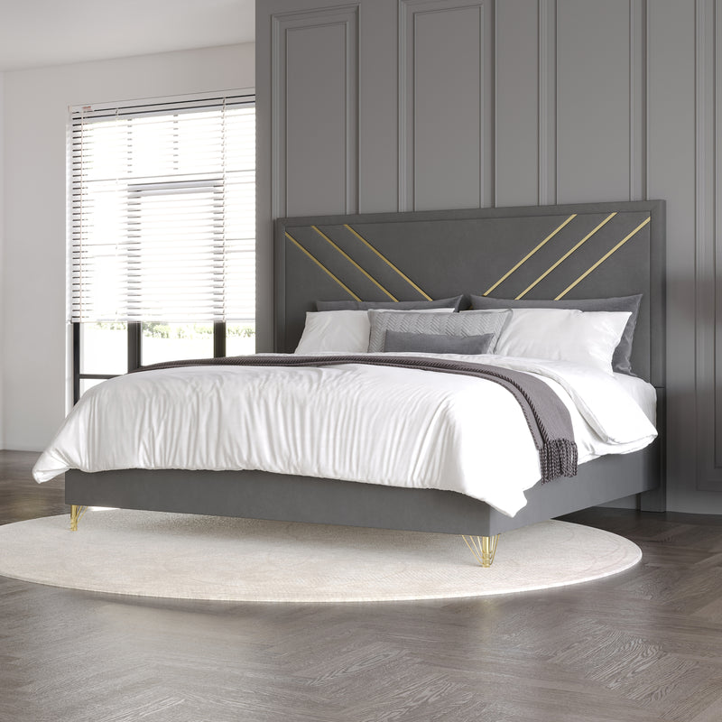 New Classic Furniture Symmetry Gray 5pc Queen Bedroom Set B-DR-MR-2NS