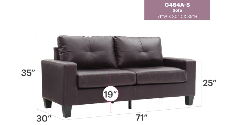 Glory Furniture Newbury Gray Faux Leather Modular Sofa