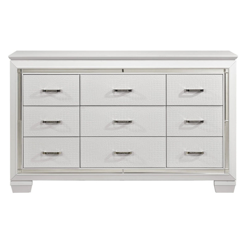 Home Elegance Allura White Dresser and Mirror