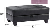 Glory Furniture Revere Black Faux Leather Ottoman