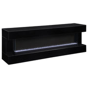 Coaster Furniture Vallerie Black 71 Inch TV Stand with Flame Box