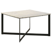 Coaster Furniture Tobin White Black Square Coffee Table