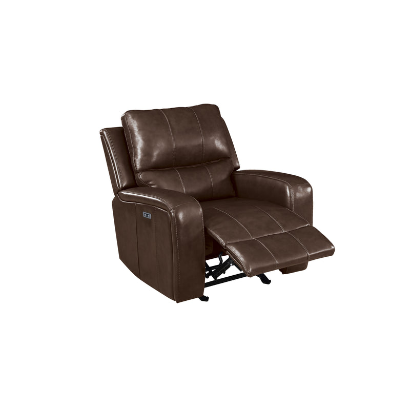 New Classic Furniture Linton Brown Glider Recliner With Power Footrest